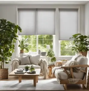 Cortinas roller Solar Screen a medida instaladas en dormitorio moderno